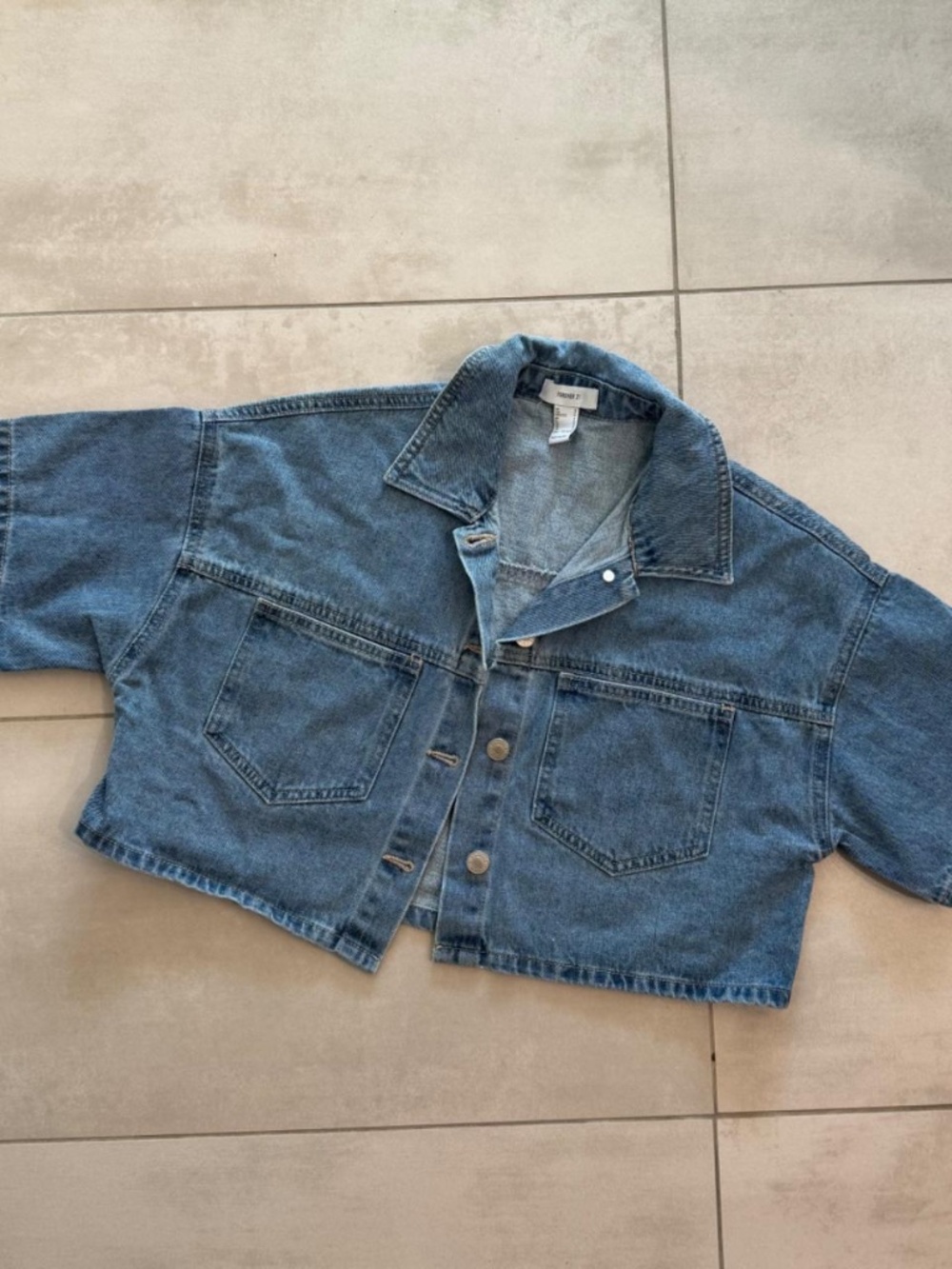 Cropped denim shirt